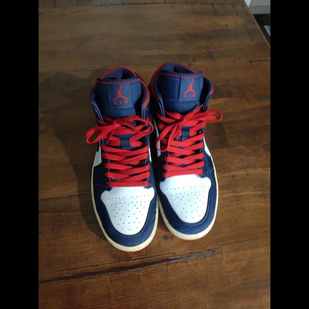 Jordan Navy and Red Athletic Shoes
